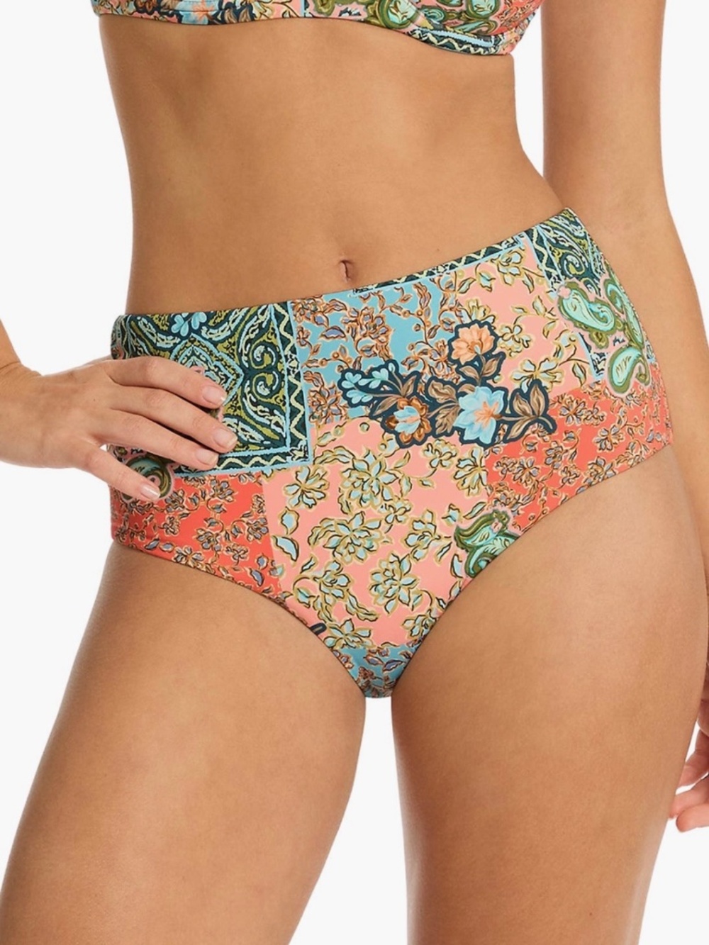 SEA LEVEL AUSTRALIA NEW Java High Waist Printed Bikini Bottom Swim 12